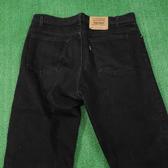 VINTAGE LEVI'S 550 RELAXED FIT ORANGE TAB USA BLACK DENIM JEANS 38X32 (37X31) - Picture 7 of 12
